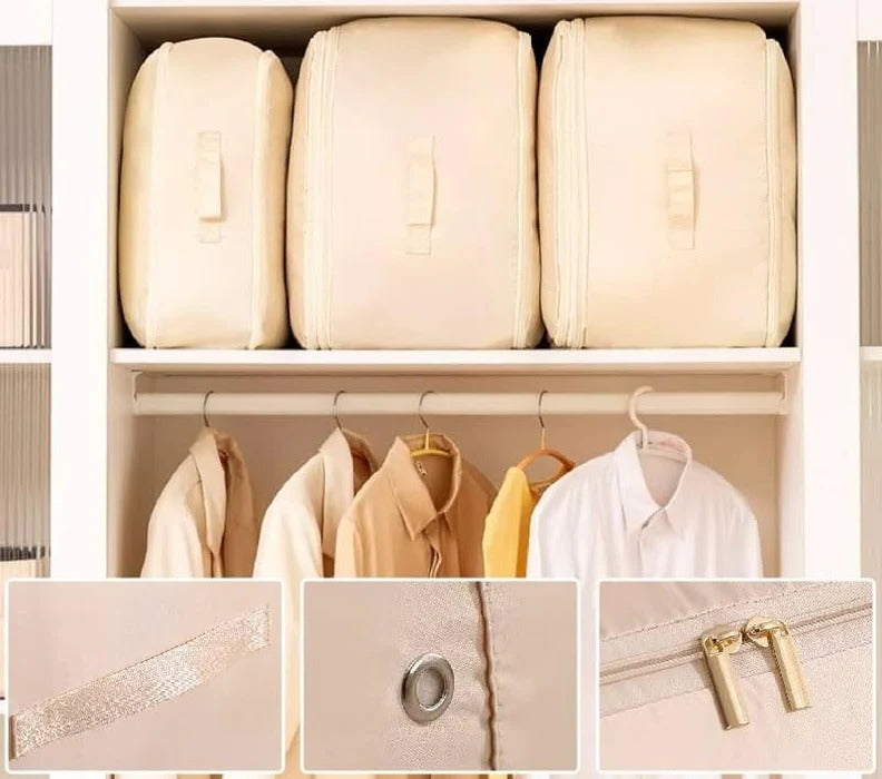 Belro compression organizer bag for travel, featuring multiple compartments and durable nylon material for efficient packing.