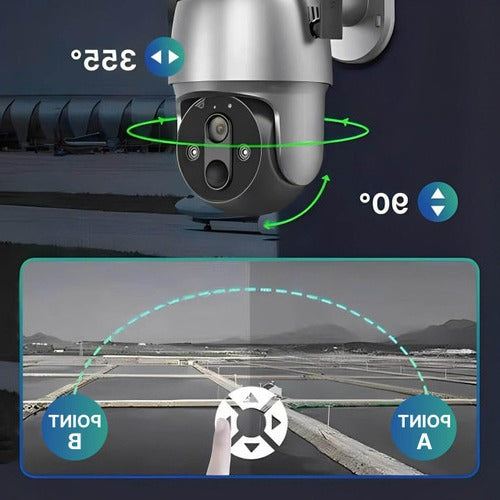 Belro solar-powered outdoor surveillance camera mounted on a wall, with solar panel and weatherproof design for home security.
