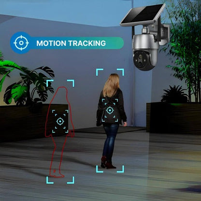 Belro solar-powered outdoor surveillance camera mounted on a house for security and outdoor monitoring.