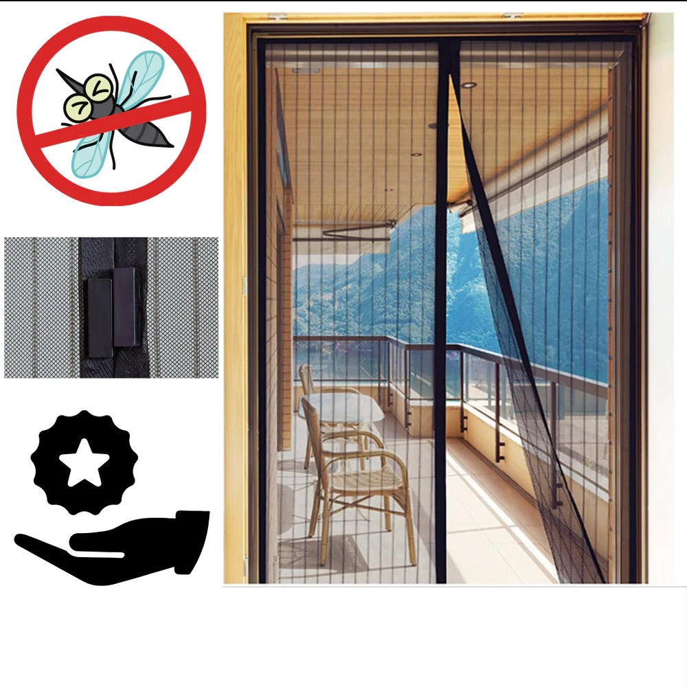 Belro magnetic mosquito screen for doors, designed for men’s clothing, with mesh fabric and magnetic closure for easy access.