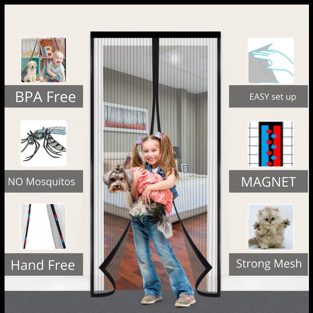 Belro magnetic mosquito screen for doors, designed for men's clothing, featuring a durable mesh and easy magnetic closure.