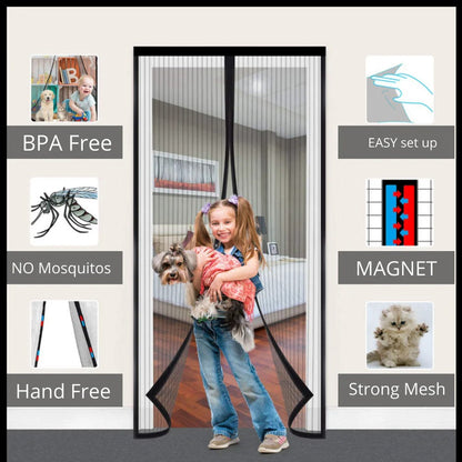 Belro magnetic mosquito screen for doors, designed for men's clothing, featuring a durable mesh and easy magnetic closure.