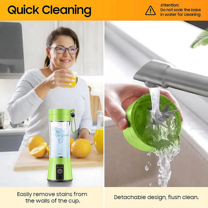 Belro Mini Electric Portable Juicer Blender with stainless steel blades and compact design for on-the-go smoothies.