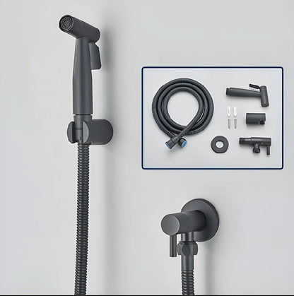 Belro handheld bidet sprayer attached to bathroom wall, featuring flexible hose and ergonomic handle for personal hygiene cleaning.