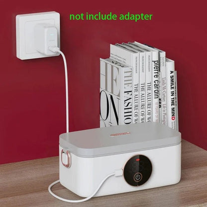 Belro wireless heated lunch box inside a travel bag, portable and compact for convenient on-the-go meal heating.