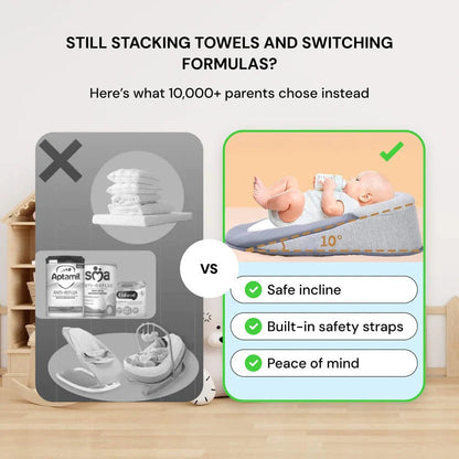Belro inclined reflux pillow bed for infants, soft and supportive bedding designed to elevate and soothe babies during sleep.
