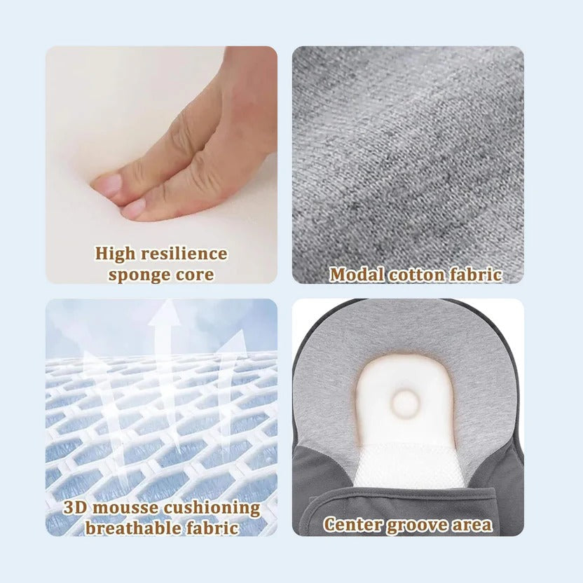 Belro inclined reflux pillow bed for infants with supportive design in a cozy bedroom setting.