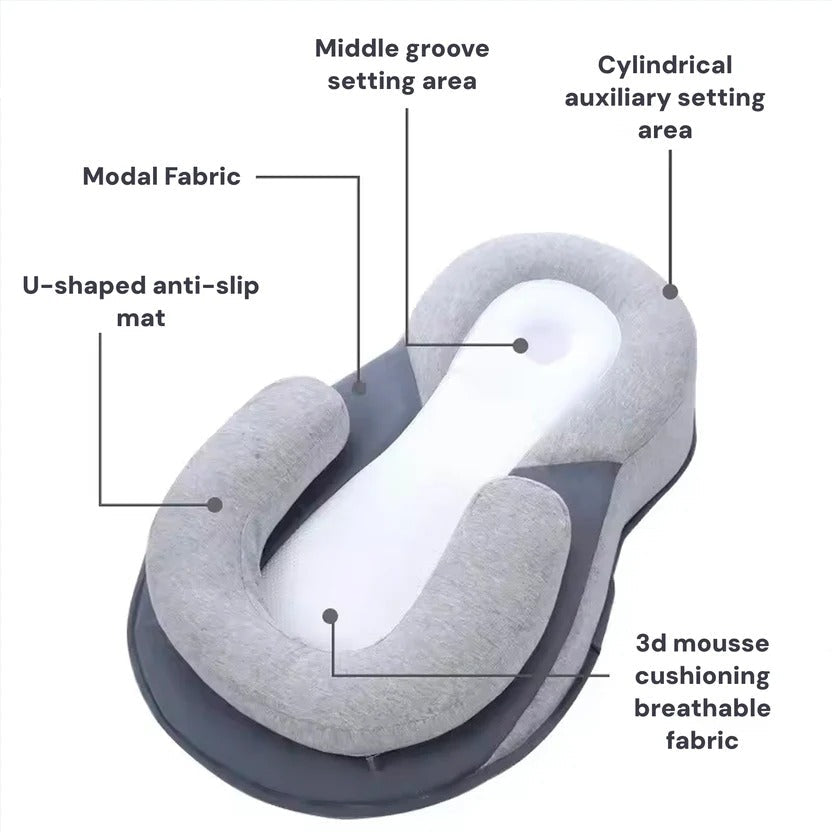 Belro inclined reflux pillow bed for infants with soft fabric and supportive design, ideal for safe, comfortable sleeping.