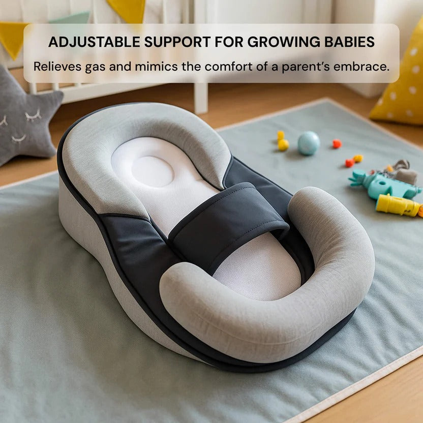 Belro inclined reflux pillow bed for infants featuring soft fabric and ergonomic design for comfortable, safe sleep.