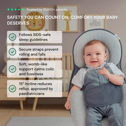 Belro inclined reflux pillow bed for infants with soft fabric and ergonomic design, ideal for comfortable infant reflux support.