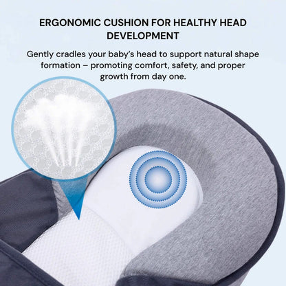 Belro inclined reflux pillow bed for infants with soft fabric and ergonomic design, ideal for comfortable positioning and reflux relief.