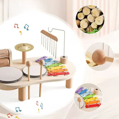 Belro Montessori Drum Kit clothing for men, featuring a stylish design with drum motifs on a comfortable fabric shirt.