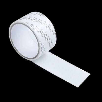 Belro strong adhesive screen repair tape applied to clothing, demonstrating durable, clear repair solution for men.