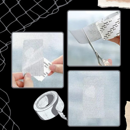 Belro strong adhesive screen repair tape applied to clothing for durable, seamless repair on men's garments.