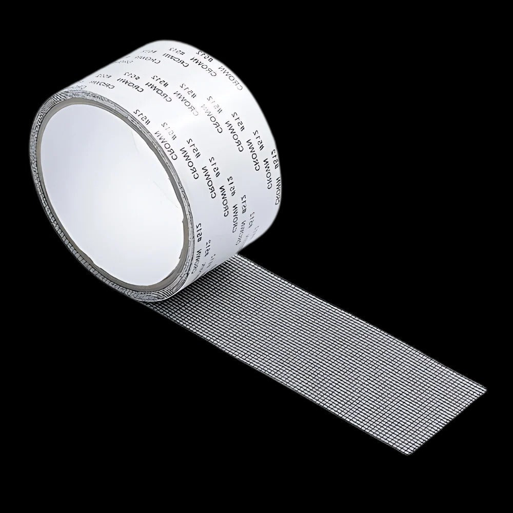 Belro strong adhesive screen repair tape applied to clothing for durable, quick fix in a men's fashion setting.