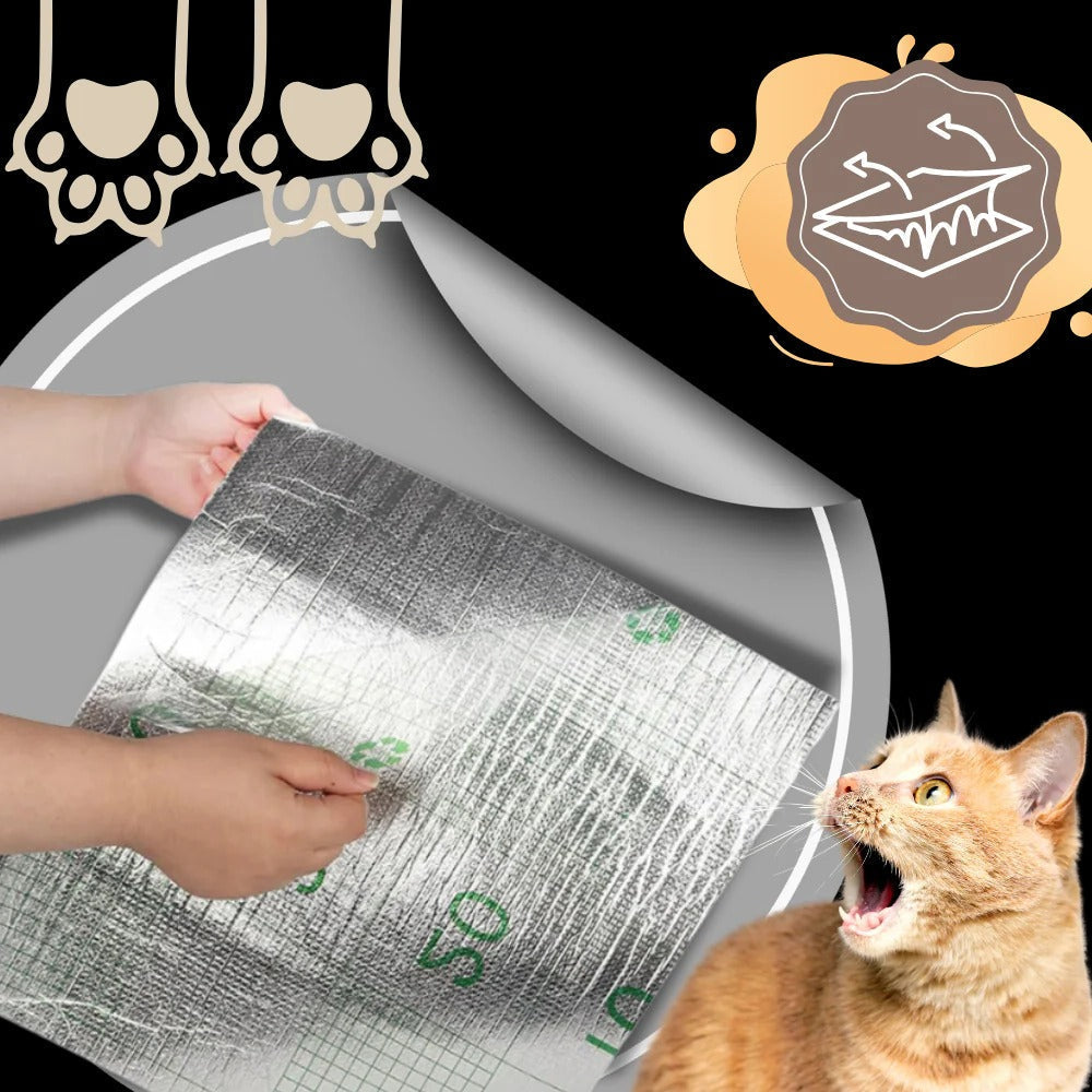 Belro adhesive wall-mounted cat scratch pad mounted on beige wall, designed for cats to scratch and stretch, ideal for home and garden.
