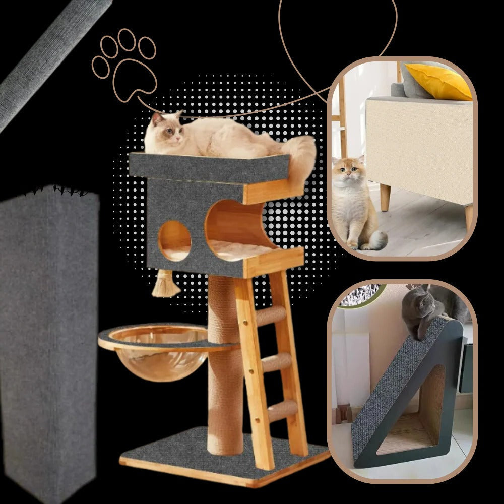 Belro adhesive wall-mounted cat scratch pad attached to a wall, made of sisal material, designed for feline scratching and play.