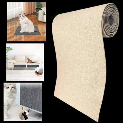 Belro adhesive wall-mounted cat scratch pad attached to a wall, designed for feline scratching and play.