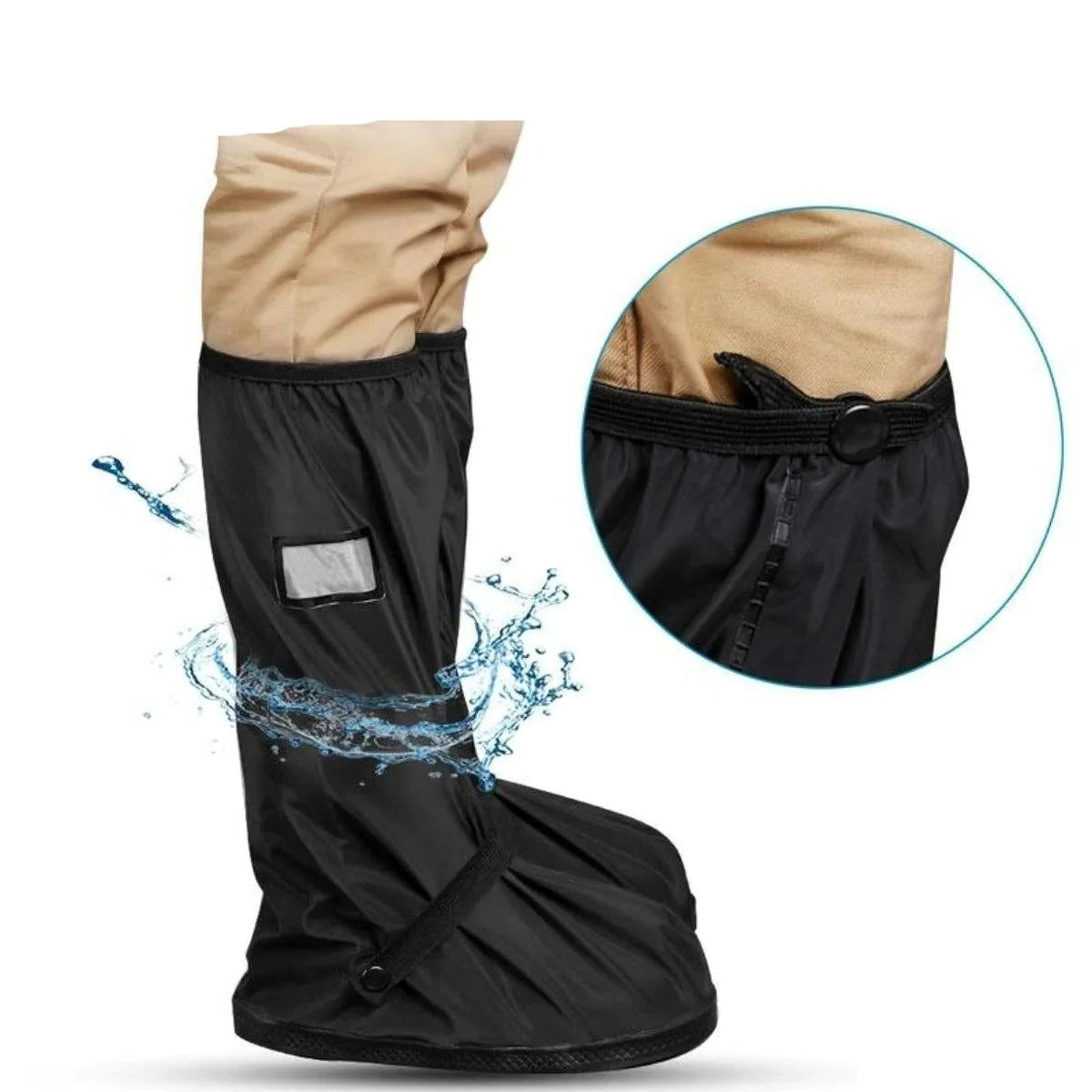 Belro waterproof boot covers for footwear, shown in black, designed to protect shoes from water and moisture.