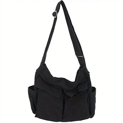 Large Belro women's messenger bag with shoulder strap, black leather look, featuring multiple compartments and stylish design.