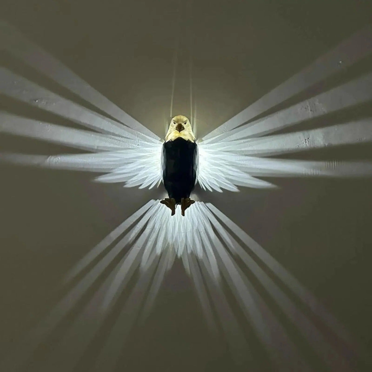 Belro LED eagle wall lamp mounted outdoors, decorative metal outdoor lighting fixture for home garden decor.