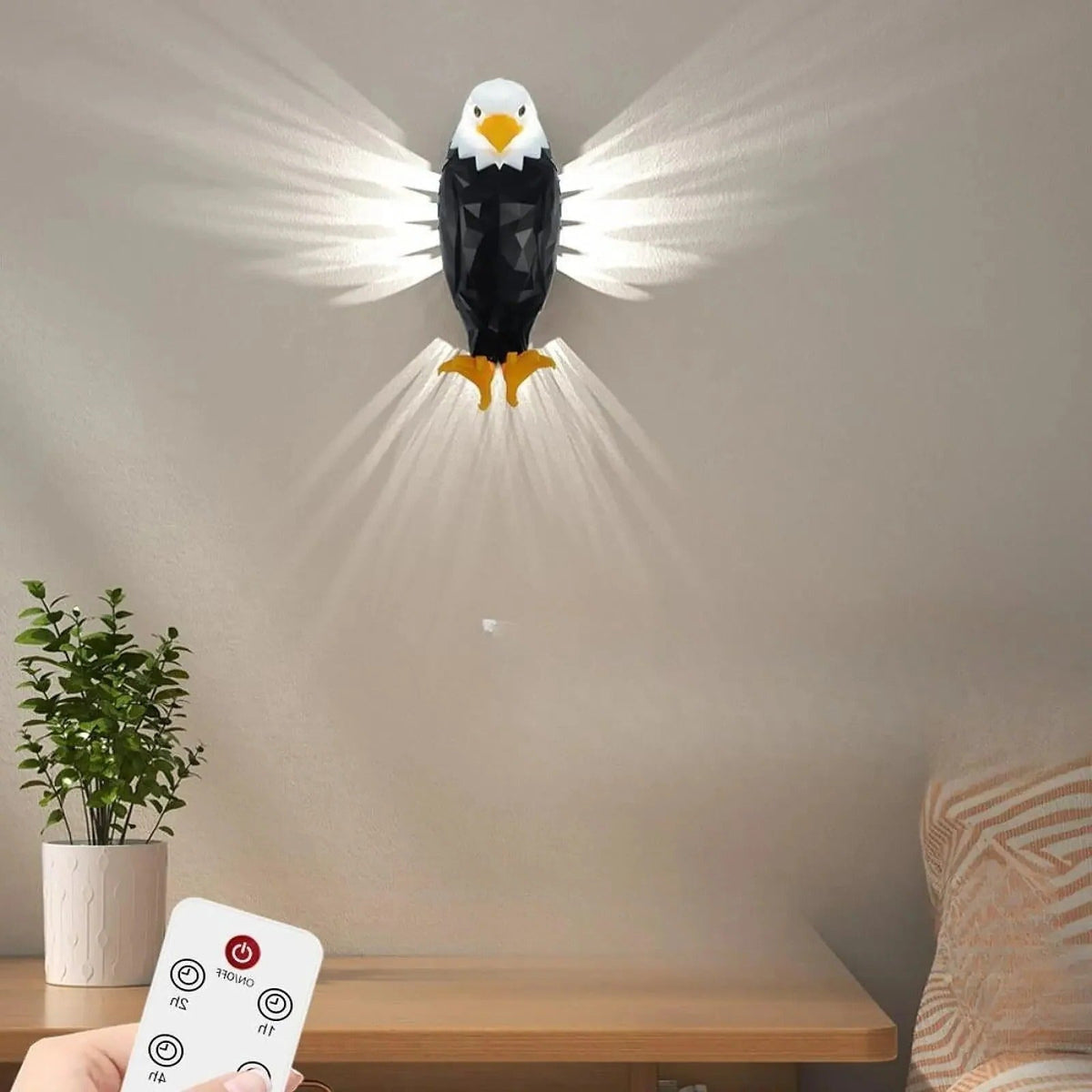 Belro LED eagle wall lamp mounted outdoors, decorative metal lighting fixture for garden or patio decoration