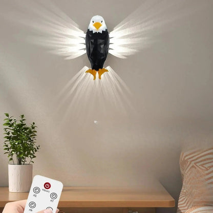 Belro LED eagle wall lamp mounted outdoors, decorative metal lighting fixture for garden or patio decoration