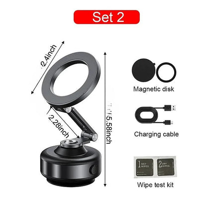 Belro All-Weather Magnetic Phone Holder attached to a car dashboard, holding a smartphone securely in place.
