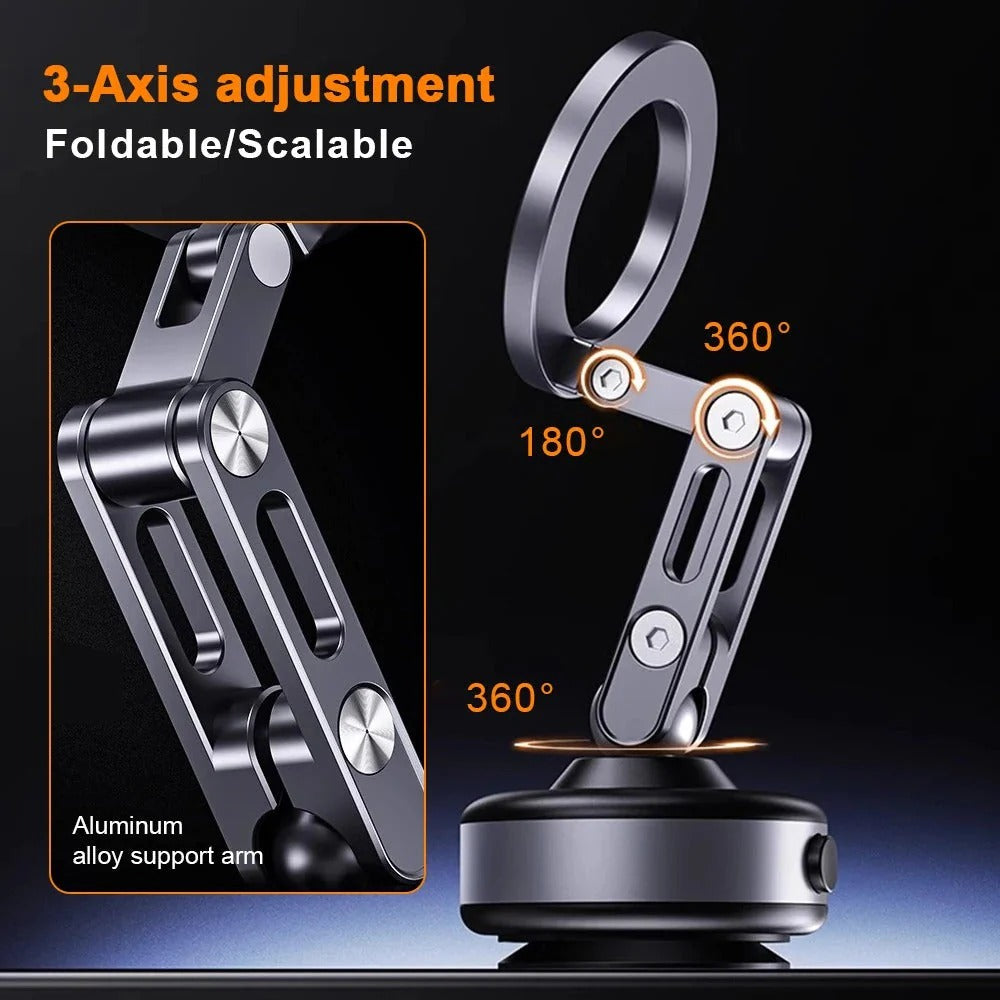 Belro all-weather magnetic phone holder attached to a car dashboard, holding a smartphone securely for easy access.