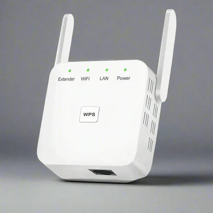 Belro 5G dual-band WiFi booster extending wireless internet coverage in a home environment