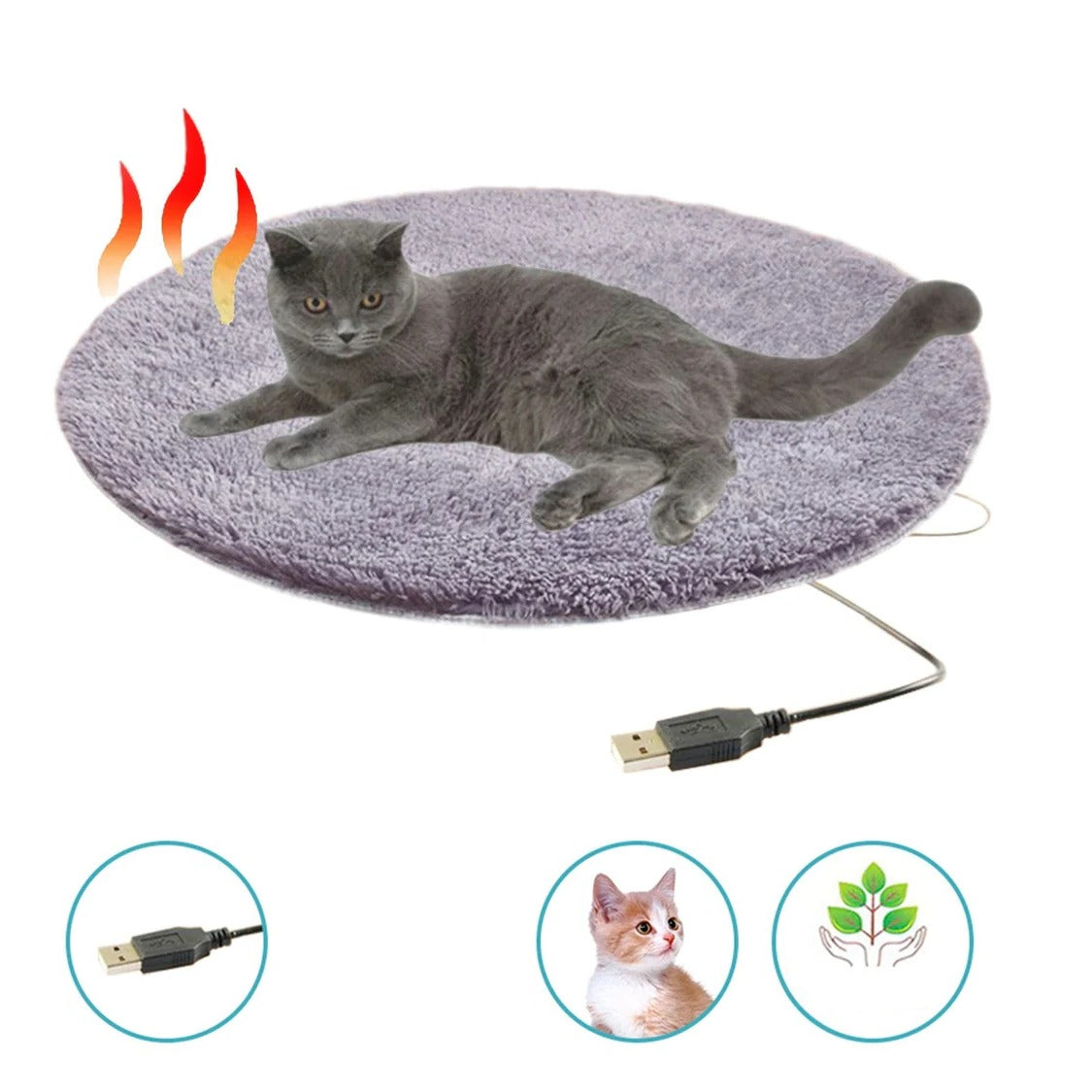 Belro USB heated pet cushion providing warmth and comfort, designed for pain relief and relaxation for pets.