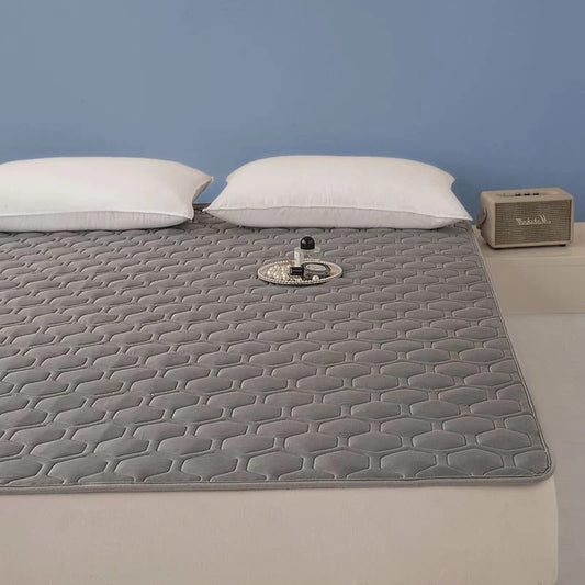 Belro cooling mattress pad on a bed, soft and breathable bedding topper for enhanced sleep comfort.