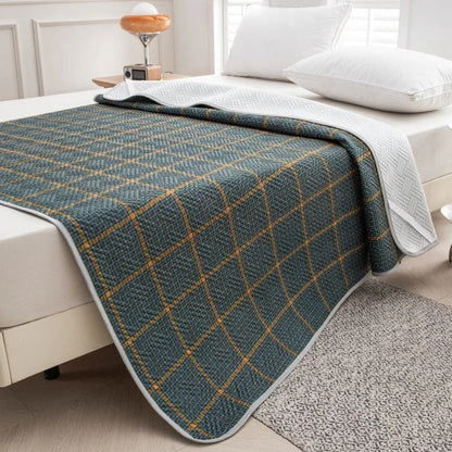Belro cooling mattress pad on a bed, made for enhancing sleep comfort with breathable, cooling fabric in a home bedding setting.