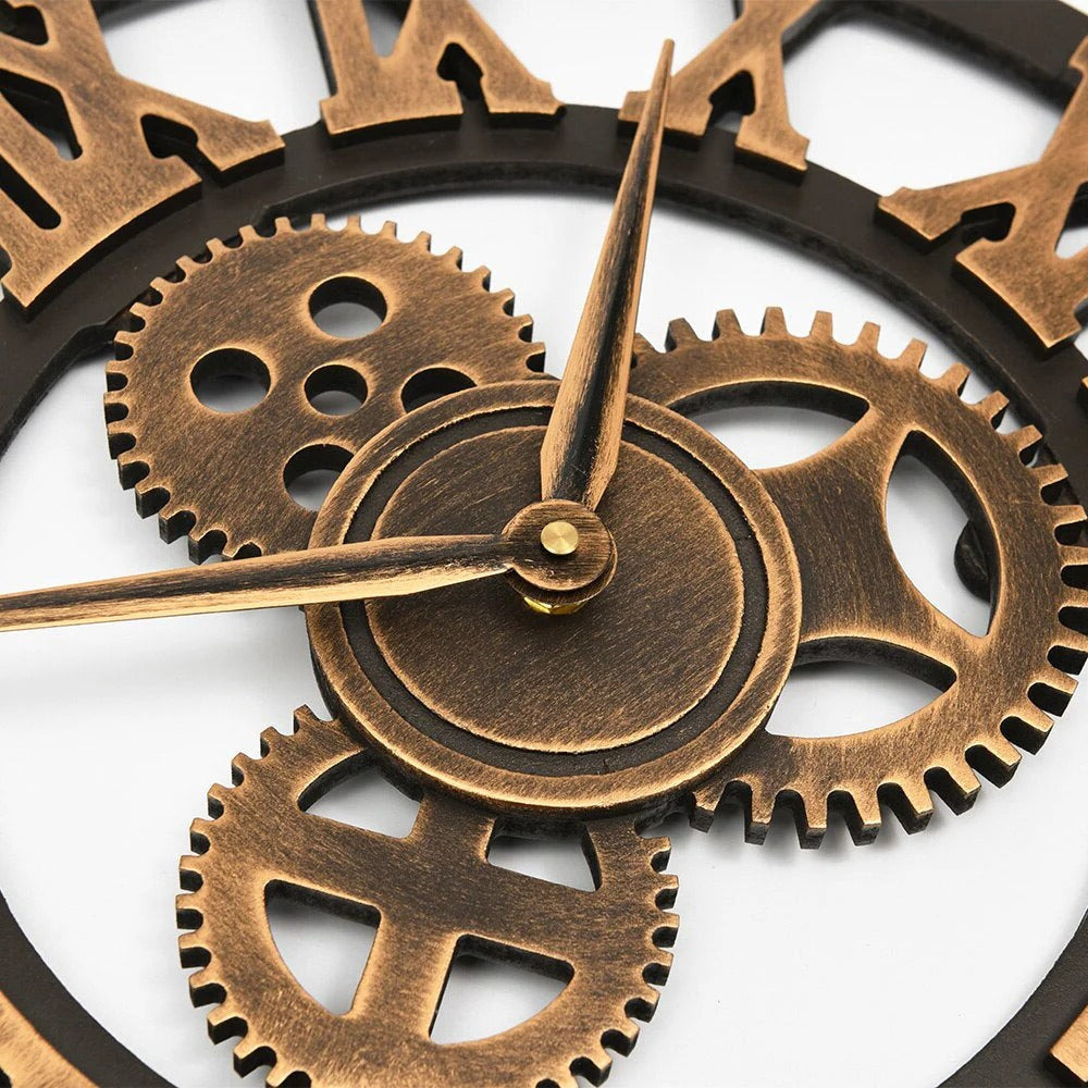 Belro industrial wall clock with large black numbers and metal frame, perfect for modern home or office decor.