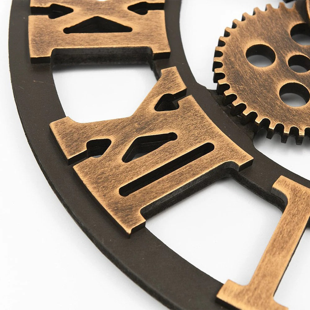 Belro industrial wall clock with large round face and vintage metal finish, ideal for modern home or garden decor.