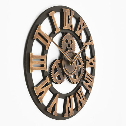 Belro industrial wall clock with a vintage metal frame and large black numerals, suitable for home and garden decor.
