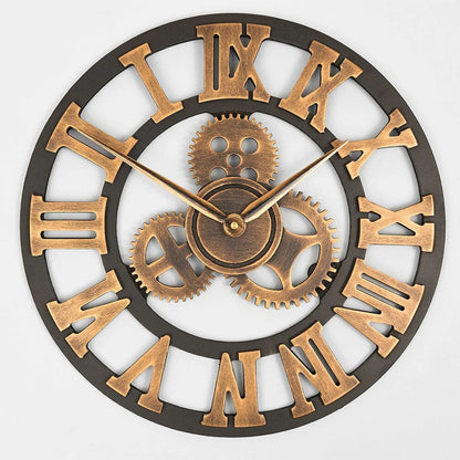 Belro industrial wall clock with large round face and bold black numbers, perfect for modern home and garden decor.