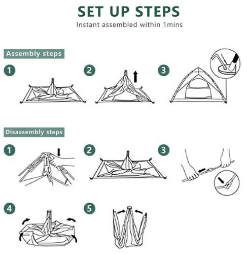 Belro instant pop-up tent set up outdoors, lightweight and portable for quick shelter during outdoor activities.