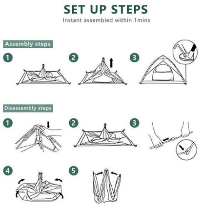 Belro instant pop-up tent set up outdoors, lightweight and portable for quick shelter during outdoor activities.