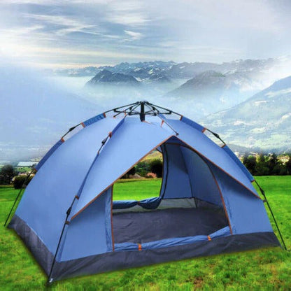Belro instant pop-up tent set up outdoors, showcasing its compact design and easy assembly for camping or outdoor activities.