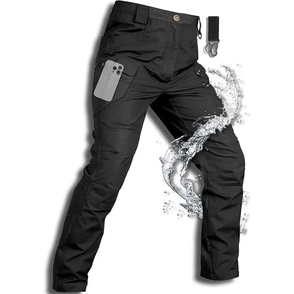Men’s Belro waterproof winter cargo trousers with multiple pockets and durable fabric, suitable for cold, wet weather.