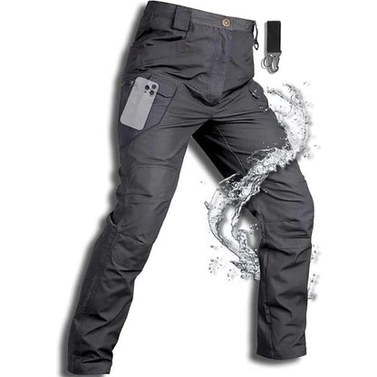Belro men's waterproof winter cargo trousers in dark color, featuring multiple pockets and durable fabric for cold weather wear.