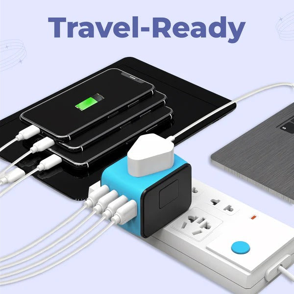 Belro Universal Travel Power Adapter for electronics, featuring multiple plug options and compact design for international travel.