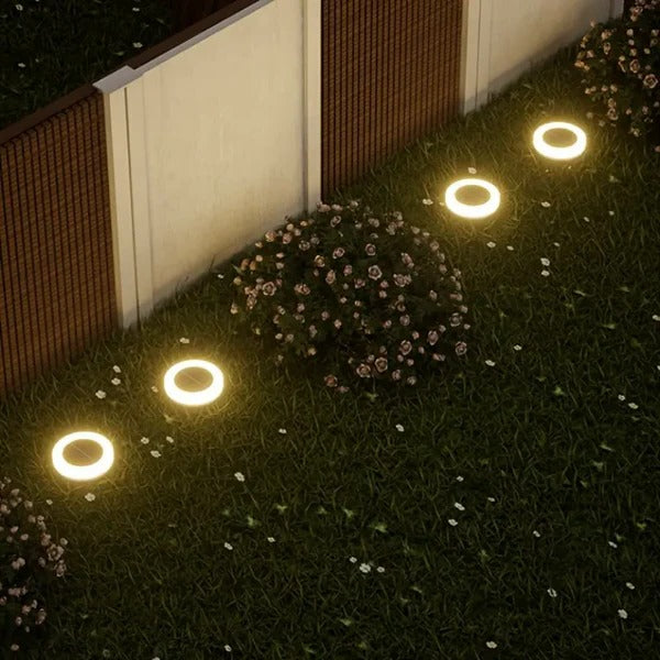 Belro rust-proof solar outdoor light accessory attached to an outdoor umbrella, providing eco-friendly illumination.