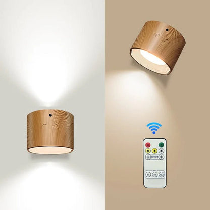 Belro LED Rechargeable Wall Light installed outdoors in a garden, providing bright, energy-efficient lighting for home exterior.