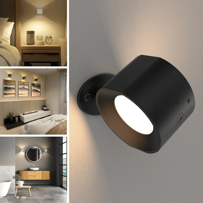 Belro LED rechargeable wall light mounted outdoors, providing bright illumination for home and garden areas.