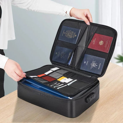 Belro waterproof fireproof document and cash safe bag for outdoor storage, designed to protect valuables from water and fire damage.