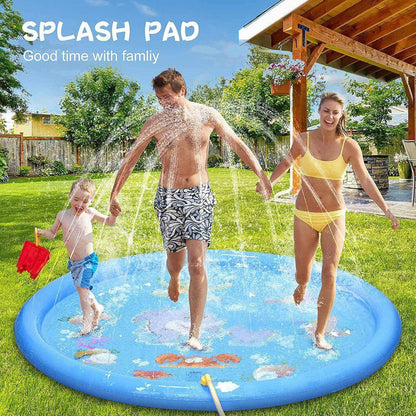 Belro men's sprinkler splash pad clothing for outdoor water play, featuring colorful splash patterns and durable fabric.