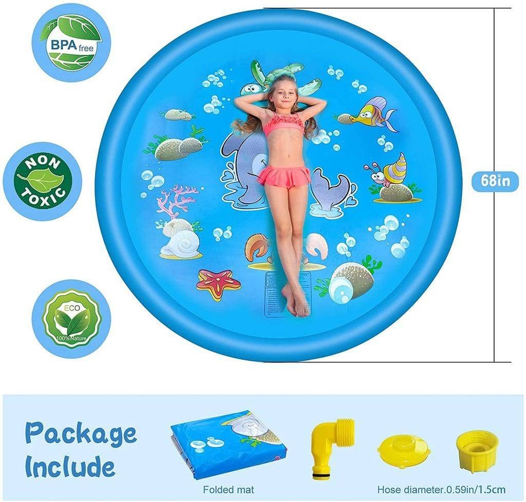 Belro men's sprinkler splash pad clothing with colorful water spray features for outdoor fun and cooling.