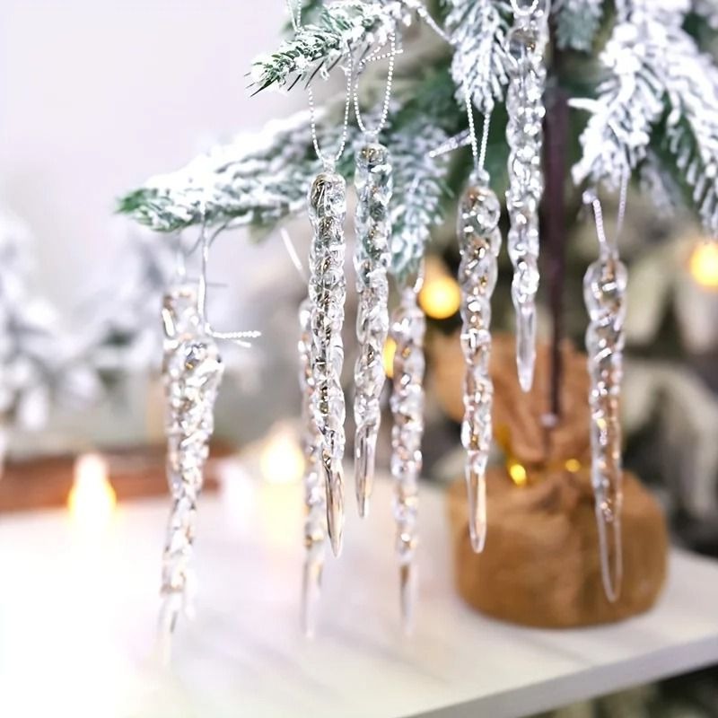 Belro Icicle Ornament Set for men, stylish clothing accessories featuring clear, hanging icicle designs in a set.